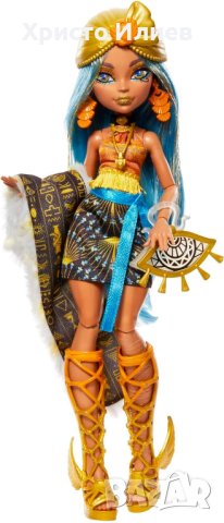 Кукла Monster High Cleo De Nile с гардероб с 15 изненадващи модни аксесоара, снимка 4 - Кукли - 43972615