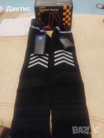 Затоплящи чорапи на батерии USB, черни, снимка 2 - Спортни дрехи, екипи - 43885402