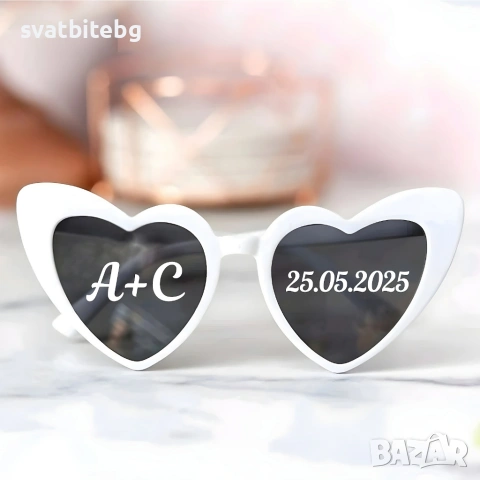 Сватбени, очила, Очила за младоженци, Очила за Моминско Парти, Очила за Ергенско Парти, снимка 4 - Декорация - 53365976
