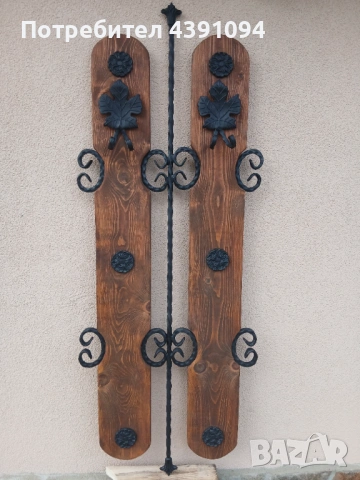 Закачалка от дърво и ковано желязо , снимка 2 - Закачалки - 53487829