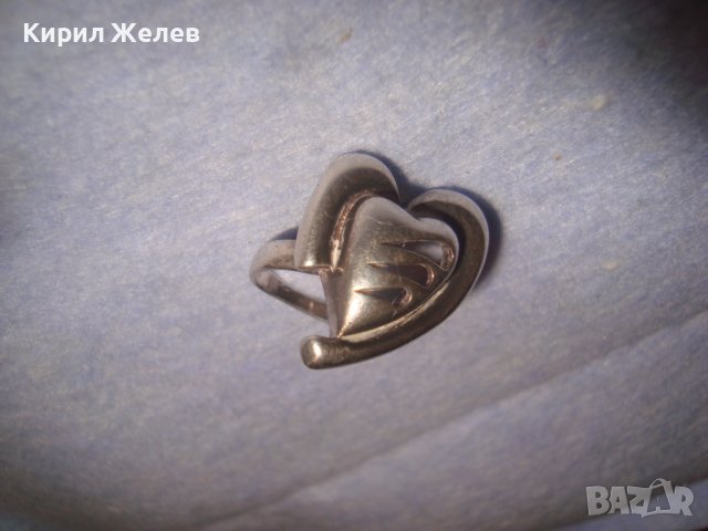СТИЛИЗИРАН СЪРЦЕВИДЕН СТАР СРЕБЪРЕН АЖУРЕН АРТ ПРЪСТЕН СРЕБРО 925 МАЙСТОРСКА ИЗРАБОТКА 6709, снимка 5 - Пръстени - 36817846