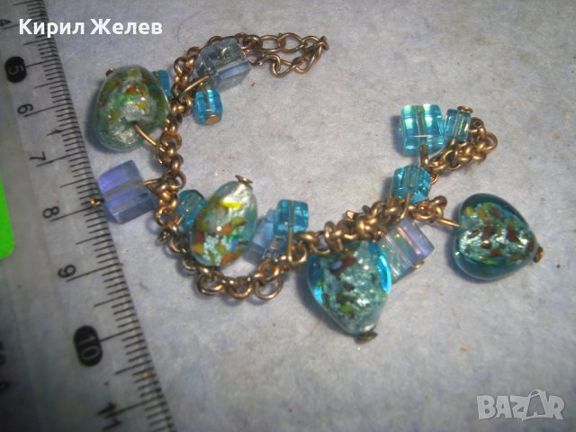 КРАСИВА АРТ ДЕКО СТИЛ ГРИВНА с ВИСУЛКИ от ЦВЕТНО ВЕНЕЦИАНСКО СТЪКЛО МУРАНО 29421, снимка 9 - Гривни - 37789222