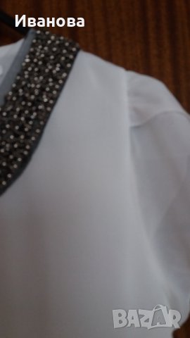 Тънка бяла блузка, снимка 6 - Тениски - 37692155