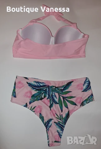 Дамски бански от две части в розово , снимка 2 - Бански костюми - 50733203