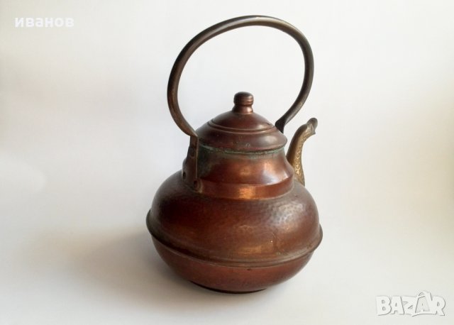 Винтидж меден и месингов чайник, снимка 4 - Антикварни и старинни предмети - 33344921