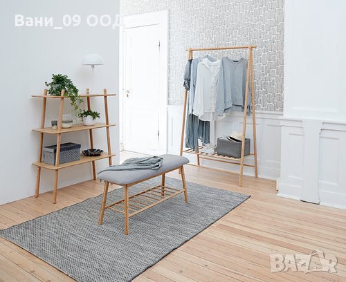 Интериорна бамбукова пейка с етажерка за обувки, снимка 2 - Други - 32670403