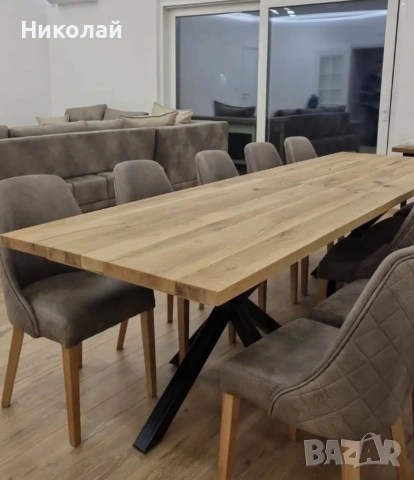 Трапезна маса масив и желязо , снимка 8 - Маси - 53541765