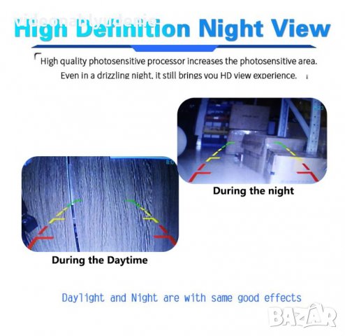 170° 580X540 Универсална IP68 Водонепромокаема Камера за Кола с 12 Nano LED за Задно Нощно Виждане, снимка 8 - Аналогови камери - 28166074
