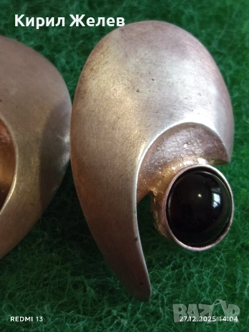 Сребърни обеци с ЧЕРЕН ОНИКС елегантен стилен дизайн 41787, снимка 2 - Обеци - 52911589