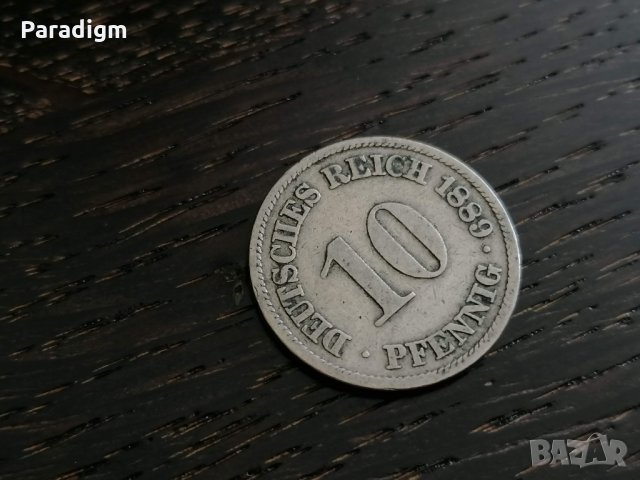 Райх монета - Германия - 10 пфенига | 1889г.; серия A, снимка 1 - Нумизматика и бонистика - 26807070
