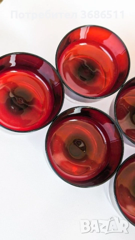Luminarc чаши в рубинено червено, снимка 2 - Чаши - 52070838