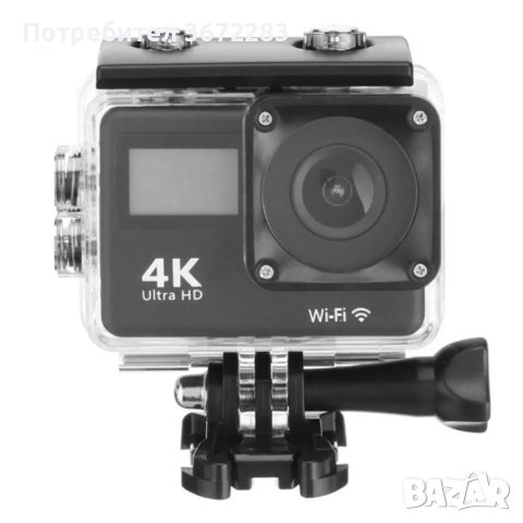 Водоустойчива спортна екшън камера 4K Ultra HD , снимка 1 - Камери - 42975589