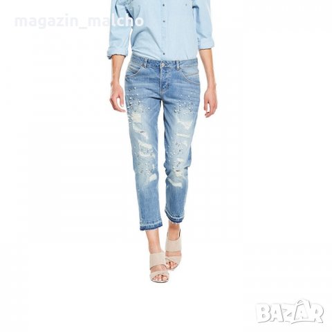 ДАМСКИ ДЪНКИ – Guess Tapered Relaxed Pearl Jeans; размер: W29/L26, снимка 2 - Дънки - 27088284