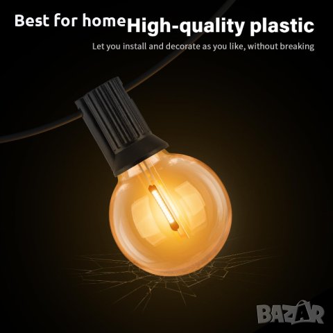 Светлинна верига от 30 ЛЕД крушки, 15 метра Aiolo, снимка 4 - Външни лампи - 43167334