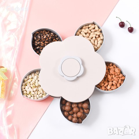 Пет сгъваеми купички във формата на цвете със специална поставка за телефон, снимка 1 - Аксесоари за кухня - 43743460