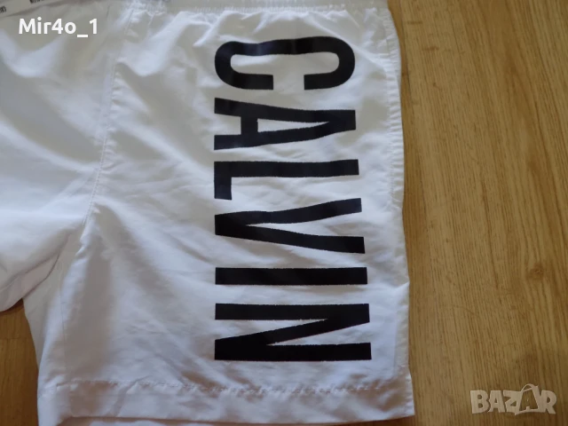 къси панталони calvin klein шорти гащета бански екип плажни летни оригинални мъжки бели S, снимка 7 - Спортни дрехи, екипи - 51338789