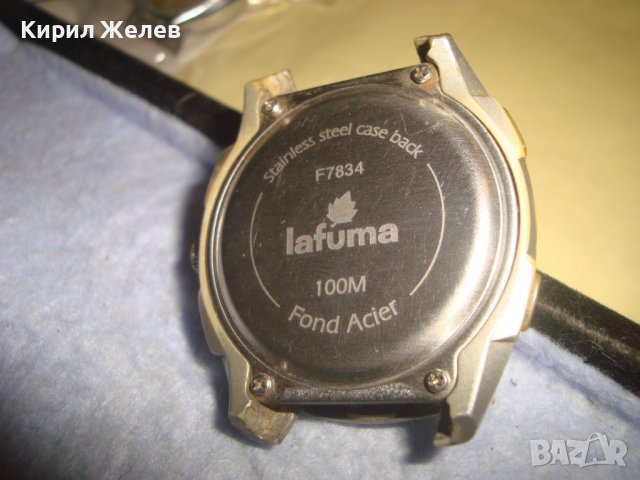 Lafuma 100M Fond Acier СТАР РЯДЪК КОЛЕКЦИОНЕРСКИ КВАРЦОВ МАРКОВ ЧАСОВНИК 30674, снимка 7 - Мъжки - 37918431