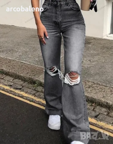 Дамски широки дънки с клош крачоли, 3цвята , снимка 10 - Дънки - 49072189