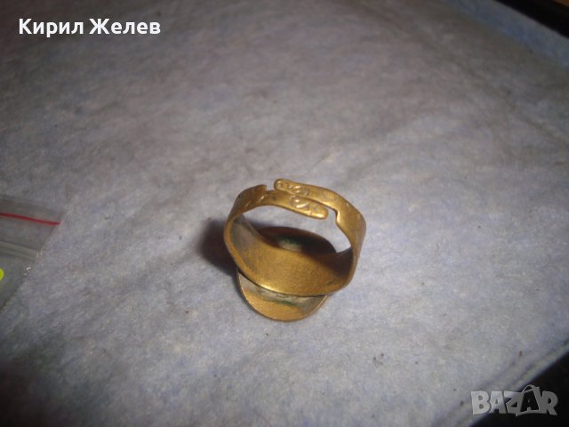 ЕРОТИЧЕН СТАРИНЕН БРОНЗОВ ОРНАМЕНТИРАН ПРЪСТЕН ПОСРЕБРЕН МАЙСТОРСКИ УЛТРА РЯДЪК за КОЛЕКЦИЯ 29138, снимка 3 - Антикварни и старинни предмети - 37513315