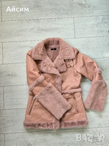 дамско кожено яке пепел от рози, снимка 3 - Якета - 47519013