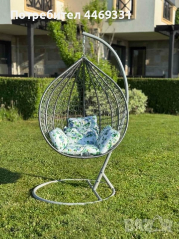 Градинска висяща люлка тип гнездо,яйце–Промоция!, снимка 4 - Дивани и мека мебел - 52376975