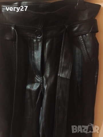 черен кожен панталон нов
