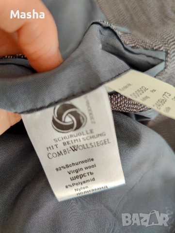 JOOP! Vintage Многоцветено вълнено мъжко сако с рибена кост L, снимка 6 - Сака - 52815453