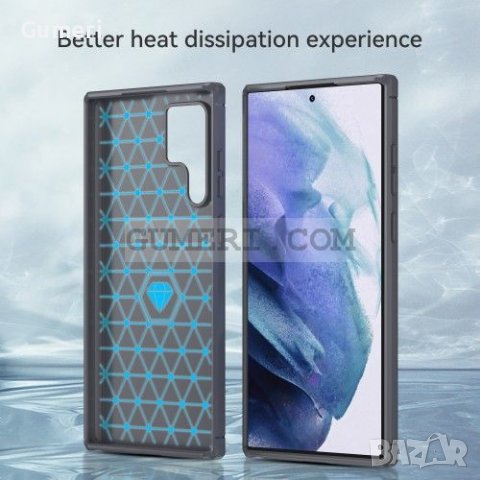 Samsung Galaxy S22 Ultra 5G Противоударен Силиконов Гръб - Карбон, снимка 13 - Калъфи, кейсове - 36850504