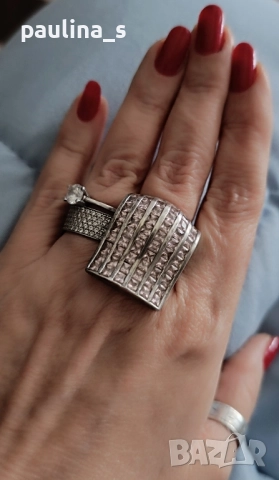 Два различни броя / Винтидж сребърен пръстен с Морганити и Аметисти / проба 925 , снимка 5 - Пръстени - 40455917