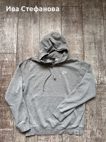 Нов мъжки оригинален суичър качулка  сив ватиран 100 % оригинален марков Nike nike Найк , снимка 3 - Спортни дрехи, екипи - 52515687