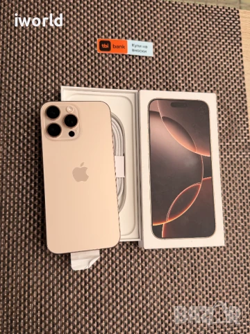 НОВ❗️iPhone 16 Pro Max ❗️Лизинг от 78лв/м ❗️  Desert Titanium❗️ 256Gb❗️ГАРАНЦИЯ , снимка 1