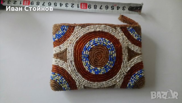 Портмоне с мъниста - седеф, снимка 2 - Антикварни и старинни предмети - 28247305
