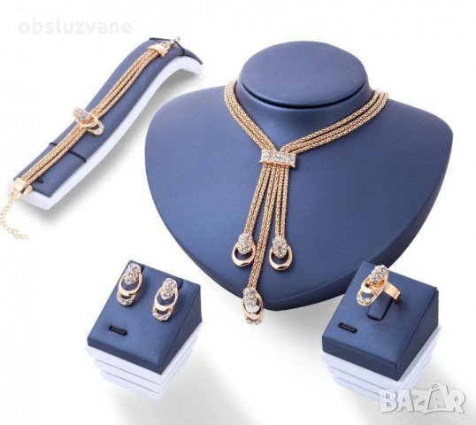 Комплект в 5 части с бели кристали 💥, снимка 1