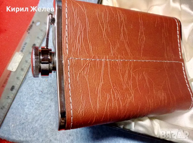 ЛУКСОЗНО ШИШЕ За УИСКИ или ДРУГ АЛКОХОЛ от БЛАГОРОДНА НЕРЪЖДАЕМА СТОМАНА с КУТИЯТА му 47599, снимка 4 - Други ценни предмети - 47708498