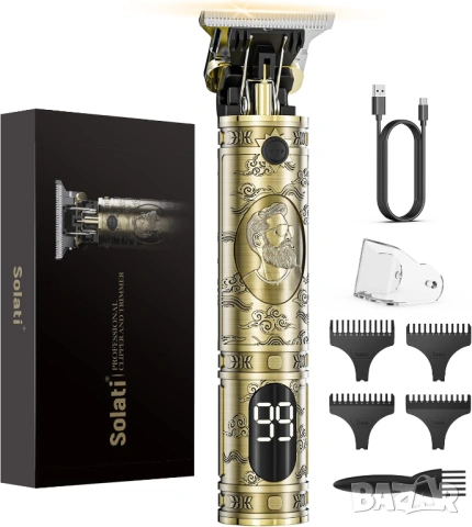 Мъжка акумулаторна машинка за подстригване и детайлно оформяне (тример) - Solati