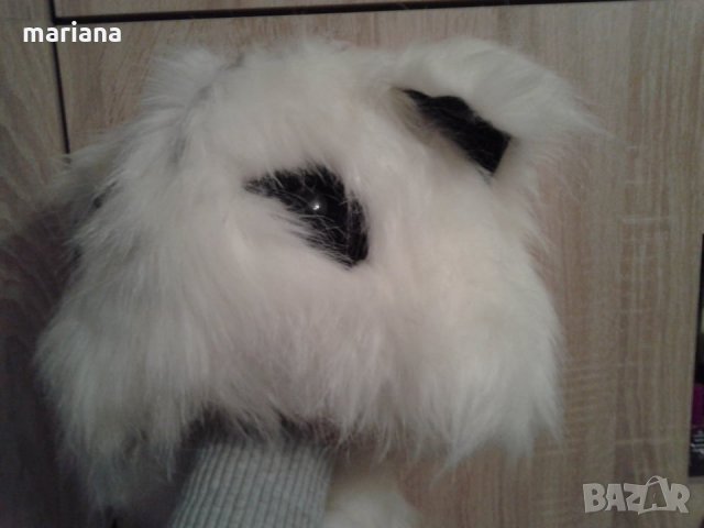 Бяла Зимна Шапка Анимал с очички и ушички, снимка 5 - Шапки - 27300445