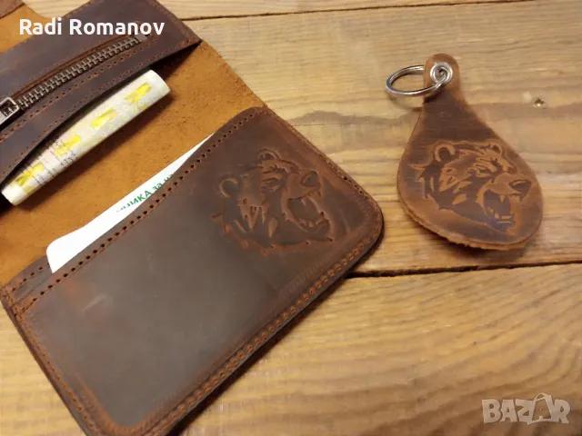 Ръчно изработен мъжки кожен портфейл , снимка 4 - Портфейли, портмонета - 48486090