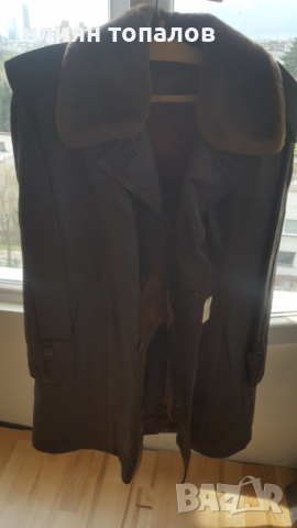 Кожена шуба от телешка кожа с подплата от естествена агнешка кожа 