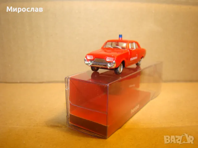 HERPA H0 1/87 ПОЖАРНА FORD TAUNUS МОДЕЛ ИГРАЧКА КОЛИЧКА, снимка 2 - Колекции - 48619610