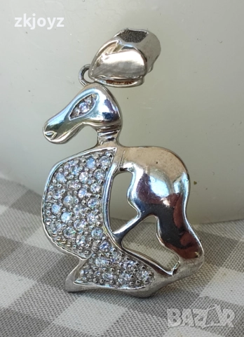 СРЕБЪРЕНА ВИСУЛКА С ЦИРКОНИ РОДИРАНА 8.00 ГРАМА / ПРОБА 925, снимка 4 - Колиета, медальони, синджири - 48651534