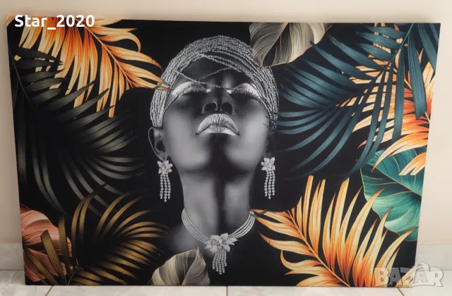 Светеща картина с LED осветление - жената 05