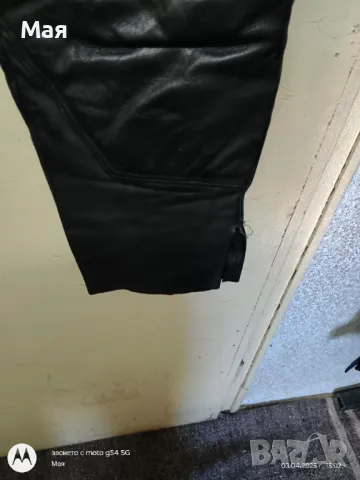Мъжки мото панталон кожа  Срязани са крачолите за ботуши, снимка 6 - Аксесоари и консумативи - 50056867