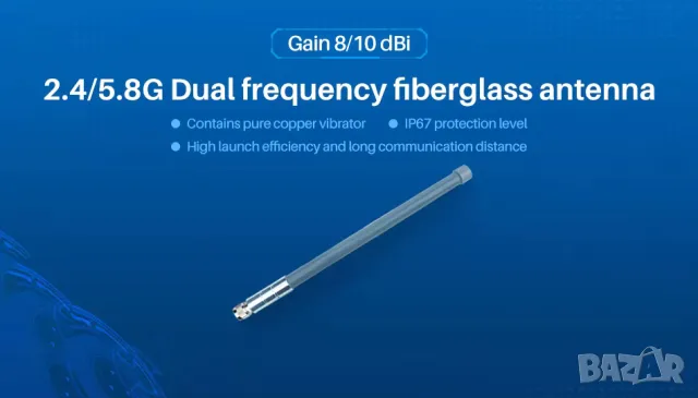 Двубандова WIFI антена от фибростъкло 2.4GHz 5.8GHz 6/9dBi Gain, снимка 6 - Рутери - 50191424