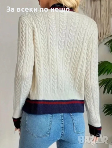 Дамска Бяла Къса Жилетка С Копчета И Кант Код S403, снимка 3 - Жилетки - 52730076