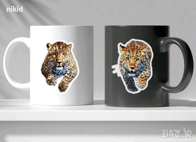 50 бр Леопард Пума Тигър  самозалепващи лепенки стикери за украса декор картонена торта и др, снимка 5 - Други - 51322372