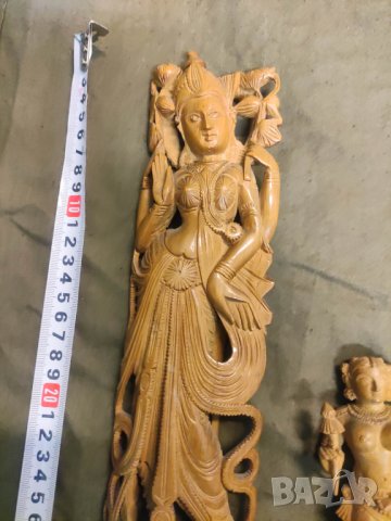Продавам две дървени индийски статетки, снимка 3 - Декорация за дома - 43453616