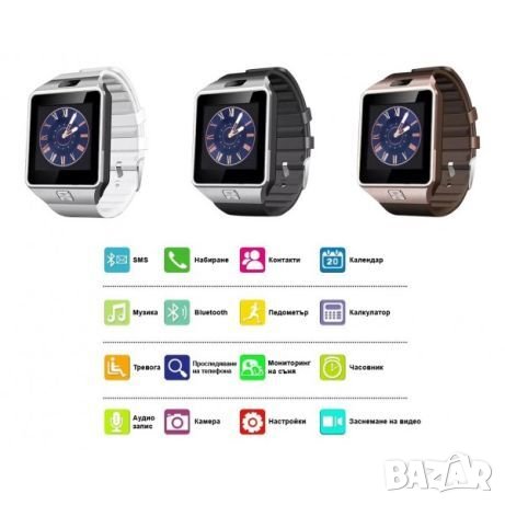 Смарт часовник SIM SD карта Фитнес гривна Smart Watch Android Bluetoot, снимка 6 - Смарт гривни - 26696831