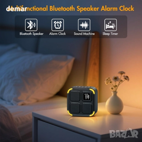 Bluetooth високоговорител, машина за бял шум с 30 успокояващи звука, 8 цвята нощна светлина, снимка 2 - Друга електроника - 51785949