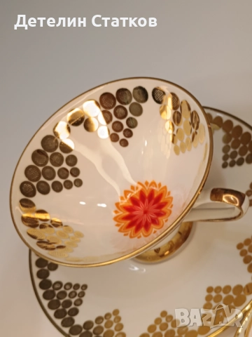 Винтидж немски порцеланов сервиз 3 двойни сета за кафе или чай, снимка 2 - Чаши - 52976654