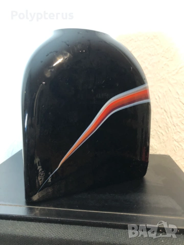 Стъклена ваза цветно стъкло на студио Лебед, снимка 2 - Вази - 53565161